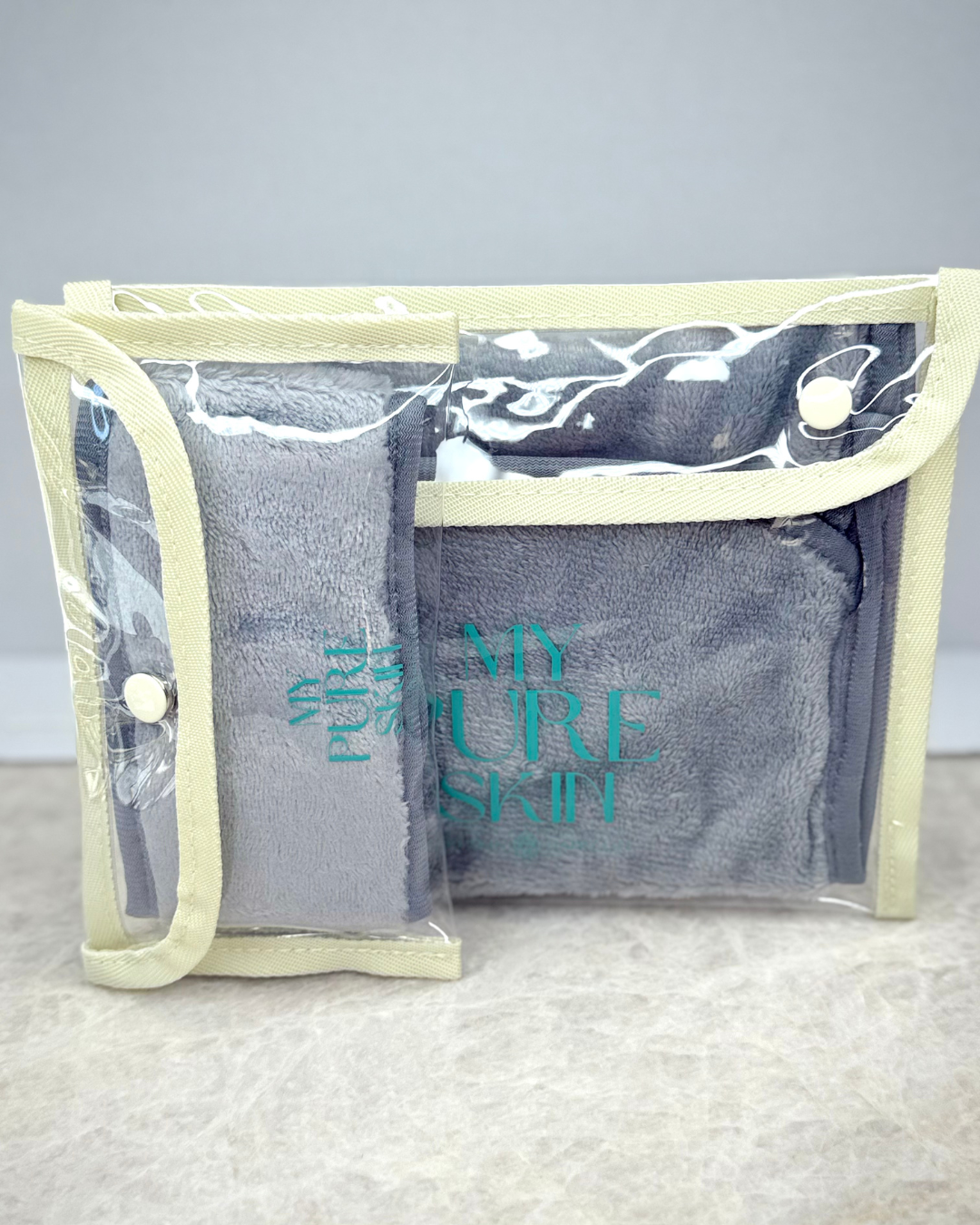 My Pure Skin Cleansing Towel + Haarband set Grey