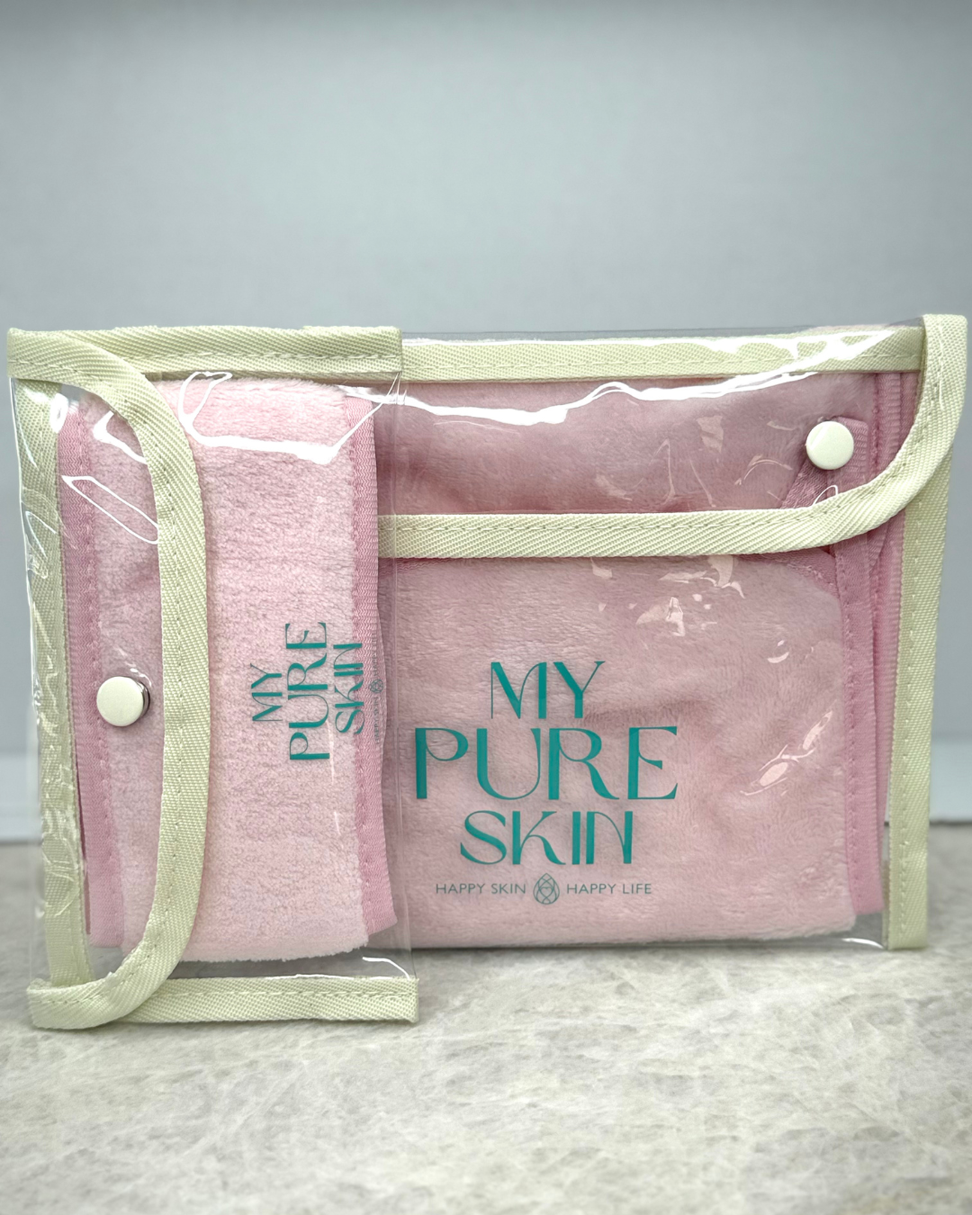 My Pure Skin Cleansing Towel + Haarband set Light Pink
