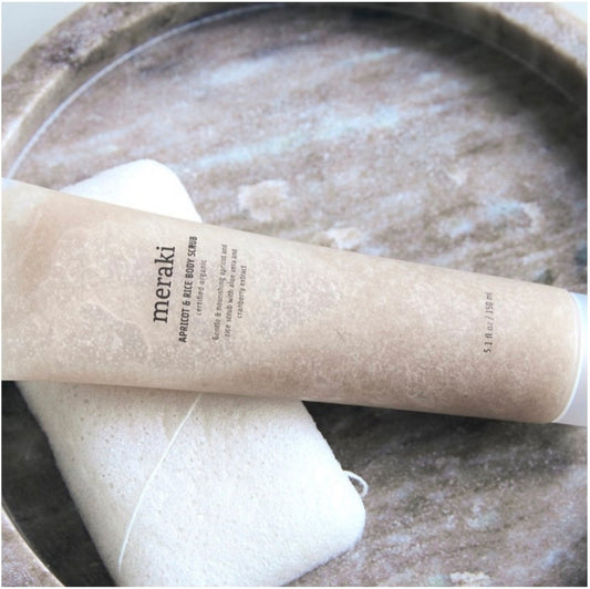 Meraki apricot & rice body scrub